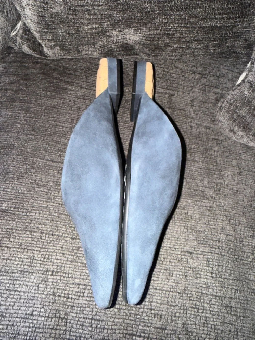 Birdies Midnight Blue Suede Swan Mules Size 8.5 - Picture 3 of 8